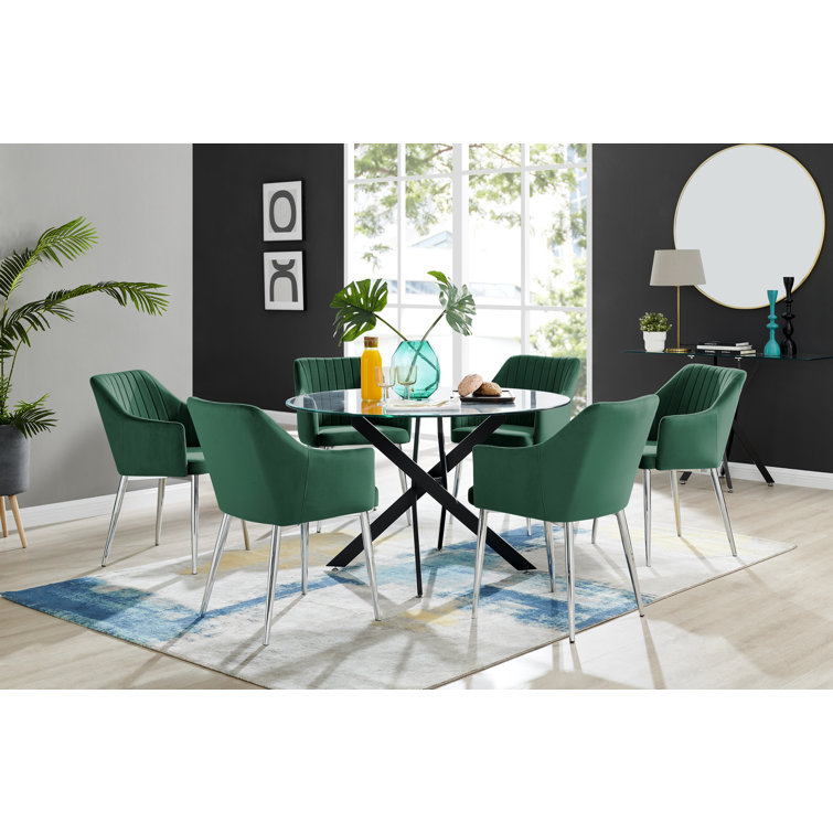 Wayfair green on sale dining chairs